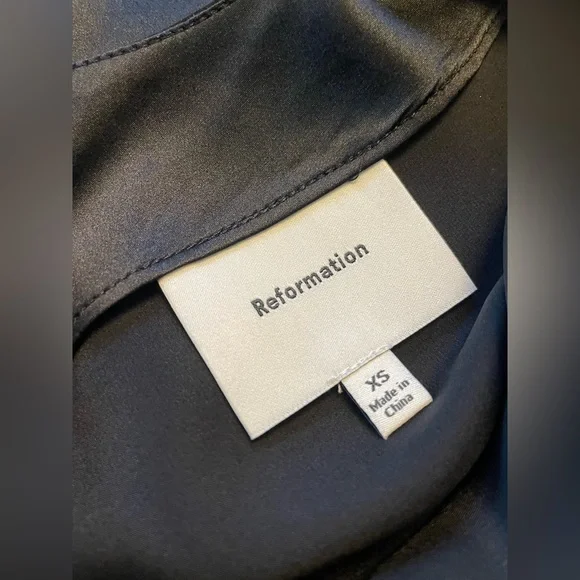 NEW Reformation Jeany Silk Long Dress Backless Formal Wedding Black | Size XS - Picture 8 of 10